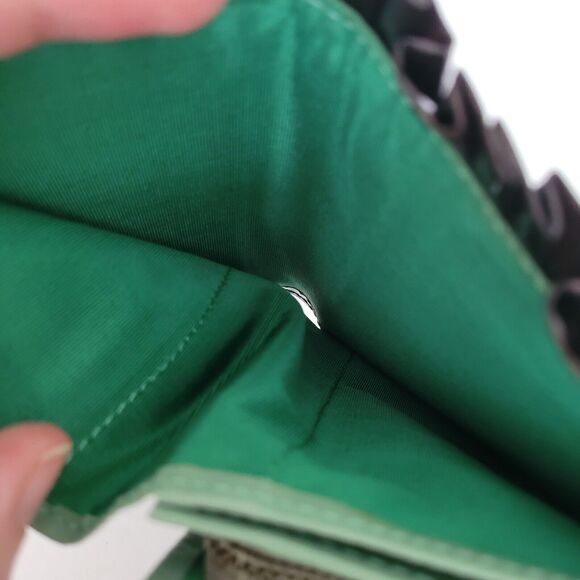 HAK Wallet Leather Blue Green Bow Ruffle Card Bill Coin Medium Bifold Rare New - Picture 7 of 11